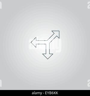 Three-way direction arrow Stock Vector