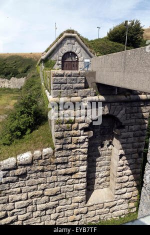 Southern side area to the Verne Citadel Prison on the Isle of Portland in Dorset Stock Photo
