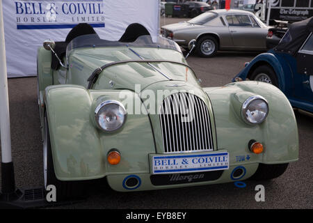 Silverstone, UK. 25th July, 2015. Morgan on show at Silverstone Classic  2015 The worlds biggest classic motor racing festival. Credit:  Keith Larby/Alamy Live News Stock Photo