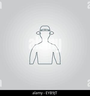 man with broad-brim Stock Vector