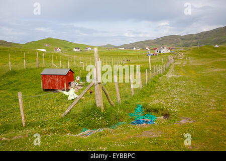 Chicken coop village of Vatersay, Barra, Outer Hebrides, Scotland, UK Stock Photo