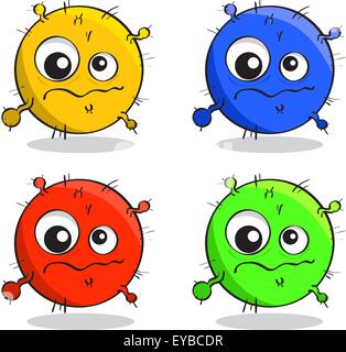 vector set of cartoon germs in different colors Stock Vector