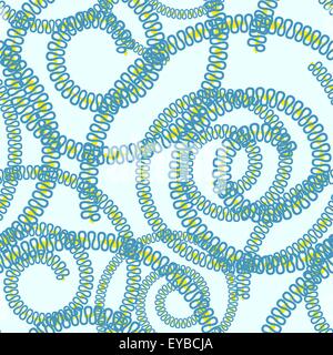 Blue seamless vector background with lacy spirals Stock Vector