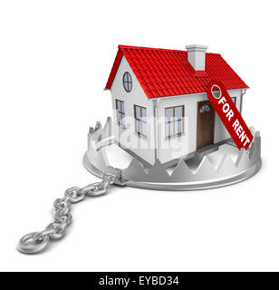 bear trap and house on white background. Isolated 3D illustration Stock ...