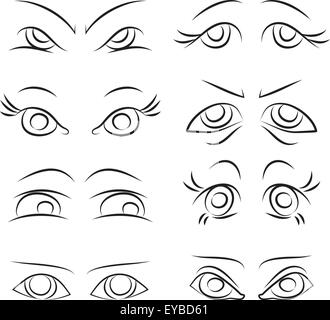 Set of several pairs of eyes. vector Stock Vector Image & Art - Alamy