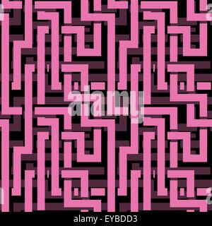 Vector seamless interwoven purple ornament on a black background Stock Vector