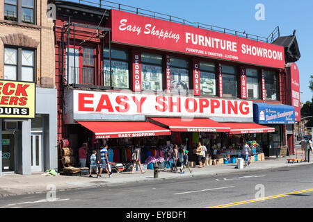 Easy Shopping furniture store in the Washington Heights section of New York City. Stock Photo