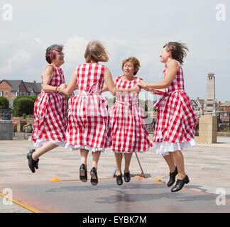 Whitley Bay UK. 26th July 2015.  Appalachian dancing by Step This Way  at the Whitley Bay Under The Dome Festival, North Tyneside. Credit:  Washington Imaging/Alamy Live News Stock Photo