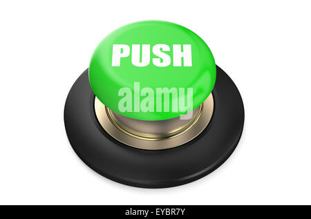 green push button isolated on white background Stock Photo