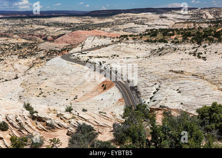 Road through The Grand Staircase-Escalante National Monument, Utah Stock Photo