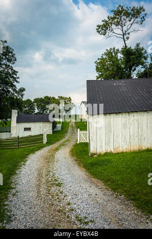 Historic farm buildings at Antietam National Battlefield, Maryland. Stock Photo