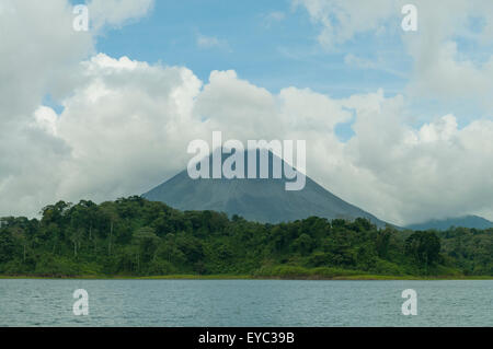 Arenal Volcano from Lake Arenal, Costa Rica Stock Photo