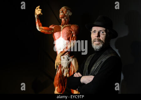 Berlin, Germany, Gunther von Hagens, plastinator, before Plastinat Autopsy Body Stock Photo