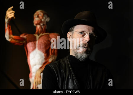 Berlin, Germany, Gunther von Hagens, plastinator, before Plastinat Autopsy Body Stock Photo