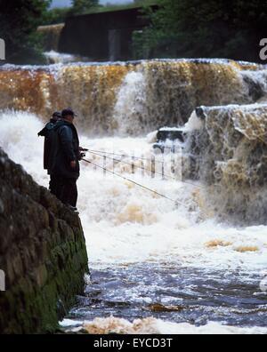 Salmon Fishing, Ballisodare River, Co Sligo, Ireland Stock Photo