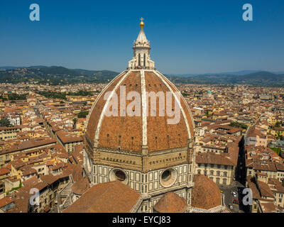 Florence Cathedral or Duomo dome designed by Filippo Brunelleschi. Florence, Italy. Stock Photo