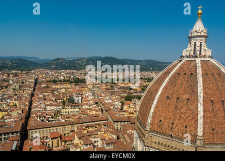 Florence Cathedral or Duomo dome designed by Filippo Brunelleschi. Florence, Italy. Stock Photo