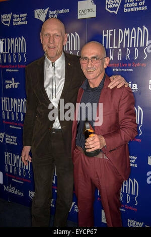 Sydney, Australia. 27th July, 2015. Peter Garrett and Paul Kelly pose at the Capitol Theatre on July 27, 2015 in Sydney, Australia. Credit:  MediaServicesAP/Alamy Live News Stock Photo
