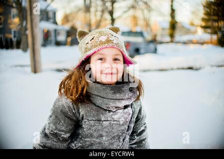 Girl enjoying winter Stock Photo