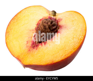 peach slice isolated on the white background. Stock Photo