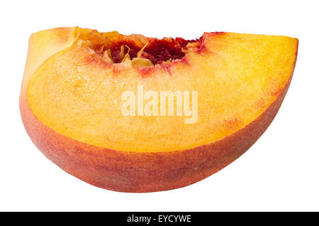 peach slice isolated on the white background. Stock Photo