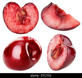 collection of cherries isolated on the white background. Stock Photo