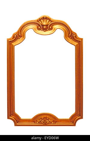 beautiful old baroque frame isolated on white background Stock Photo