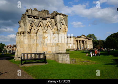 Part of the ruins of St. Mary's Abbey, Museum gardens, York, England Stock Photo