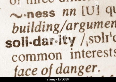 Definition of word solidarity in dictionary Stock Photo