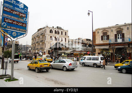 Daily traffic in the city of Aleppo before the outbreak of the civil war - Syria Stock Photo