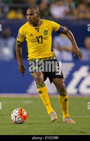 July 26, 2015: Jamaica midfielder Simon Dawkins (18) in action during ...