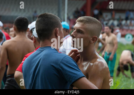 Kirkpinar 654th Oil Wrestling Championships, Edirne, Turkey Stock Photo