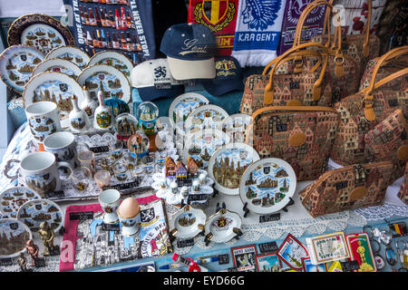 Belgian souvenirs and knickknackery in souvenir shop in Belgium Stock ...