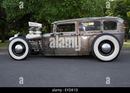 American Hot Rod . Classic rod .Street rod . Nostalgic . Automotive . Street Car . Transportation . Speed . Vintage . Stock Photo
