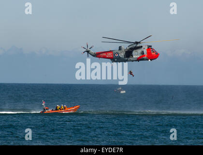 Royal Navy Sea King HU5 from 771 Naval Air Squadron at Sunderland Airshow 2015 Stock Photo