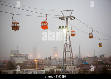 Aerial Trams At Shanadar Park, Erbil, Iraqi Kurdistan, Iraq Stock Photo