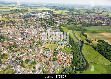 aerial view of Sudbury in Suffolk, UK Stock Photo