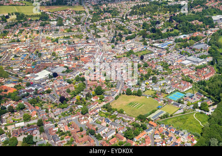 aerial view of Sudbury in Suffolk, UK Stock Photo