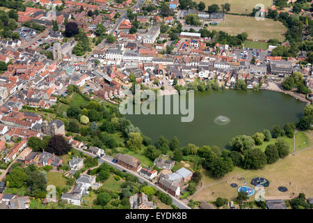aerial photo of Diss, Norfolk, UK Stock Photo