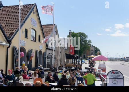 Ice cream parlor ar port of Visby, Isle of Gotland, Sweden Stock Photo