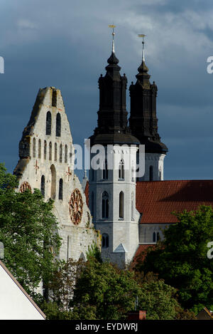 St. Nicolai and Cathedral in Visby, Isle of Gotland, Sweden Stock Photo