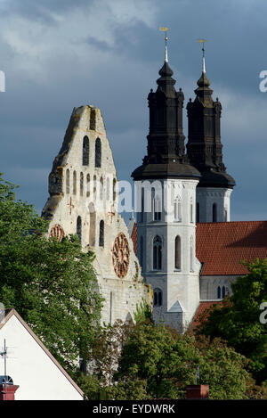 St. Nicolai and Cathedral in Visby, Isle of Gotland, Sweden Stock Photo