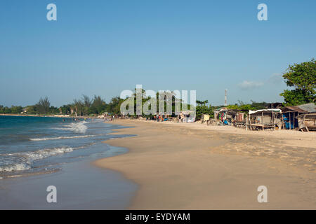 Vendors sell on a beach, Runaway Bay, St. Ann, Jamaica Stock Photo