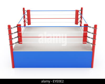 Boxing ring isolated on white background Stock Photo