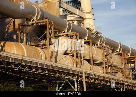 Steel pipes of the power station Stock Photo