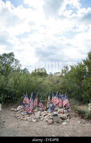 Memorial for the Granite Mountain Hotshots, 19 firefighters who died fighting a forest fire at Yarnell Hill, Arizona, USA Stock Photo