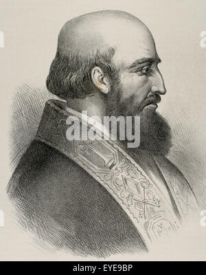 Pope Clement VIII (1536-1605). Born Ippolito Aldobrandini. Engraving. Stock Photo