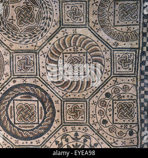 Spain. Navarre. Geometric mosaic. From Villafranca. Navarre Museum. Pamplona. Stock Photo