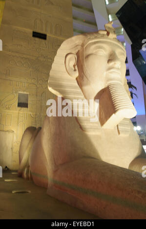 Las Vegas, Usa - September 10, 2013: Replica of Great Sphinx in front of Luxor Hotel and Casino, the most recognizable hotel on Stock Photo