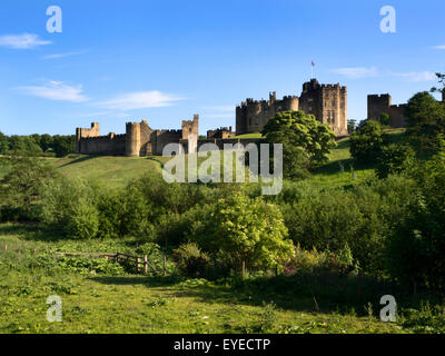 Alnwick Castle from The Lion Bridge Alnwick Northumberland England Stock Photo